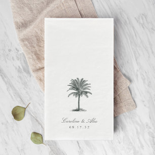 Havana Palm   Vintage Palm Tree Wedding Napkin