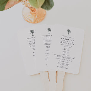 Havana Palm Wedding Ceremony Program Hand Fan