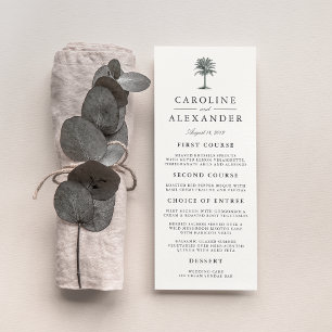 Havana Palm Wedding Menu Card