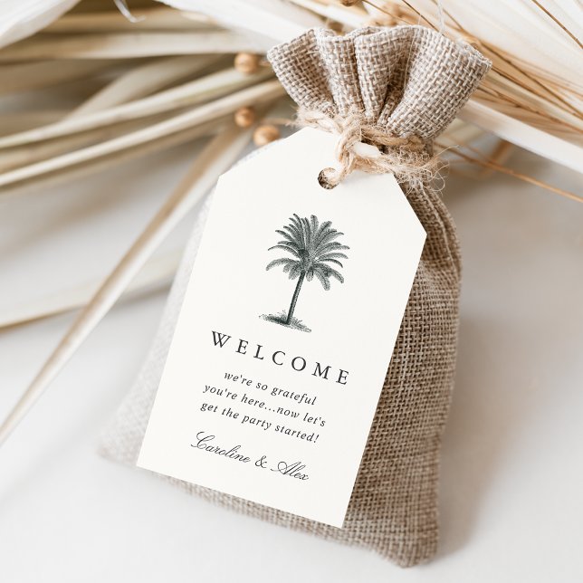 Havana Palm Wedding Welcome Gift Tags (Creator Uploaded)