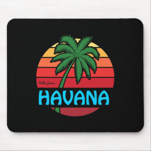 Havana Retro Summer Palm Tree Beach Cruise Souveni Mouse Pad