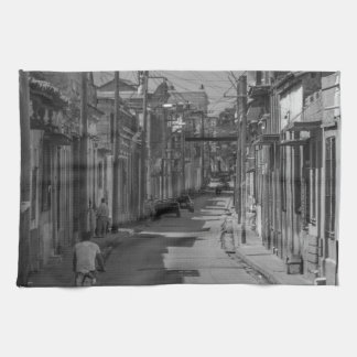 Havana streets tea towel