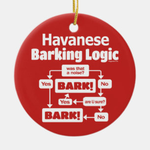 Havanese Barking Logic Ceramic Tree Decoration