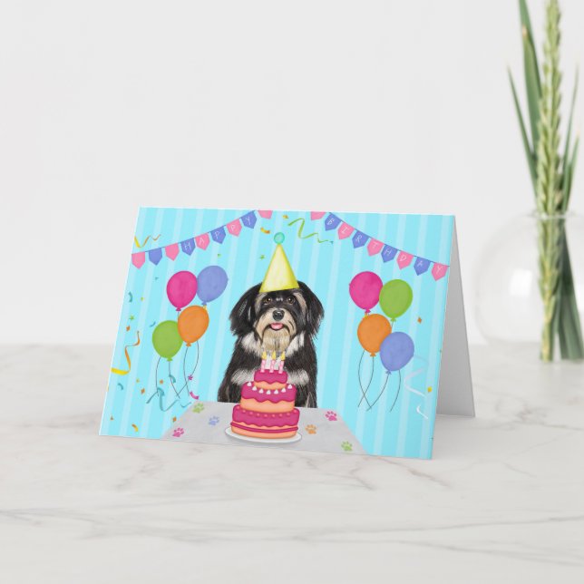 Havanese Birthday Holiday Card (Front)