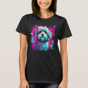 Havanese Bolonka Shih Tzu Lhasa Apso Dog 80s Retro T-Shirt