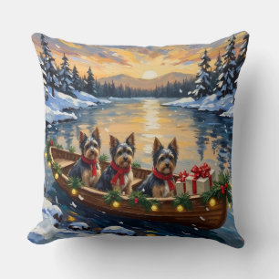 Havanese Christmas Boat Holiday Cushion