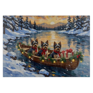 Havanese Christmas Boat Holiday Cutting Board