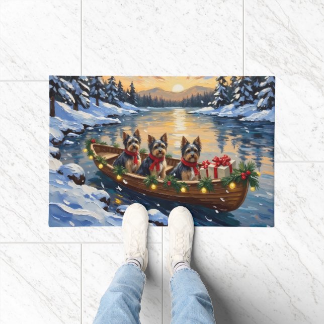 Havanese Christmas Boat Holiday Doormat (Indoor)