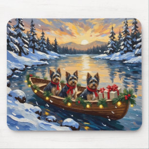 Havanese Christmas Boat Holiday Mouse Pad