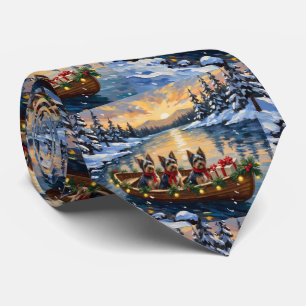 Havanese Christmas Boat Holiday Tie