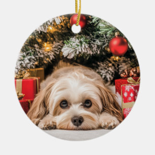 Havanese Christmas Ceramic Tree Decoration