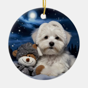 Havanese christmas,dog memorial gift,dog lover gif ceramic tree decoration
