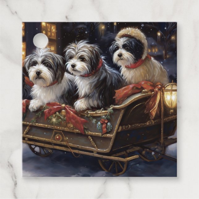 Havanese Christmas Festive Season  Favour Tags (Front)