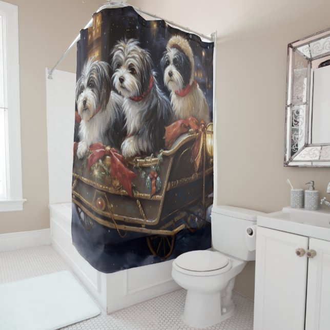 Havanese Christmas Festive Season  Shower Curtain (In Situ)
