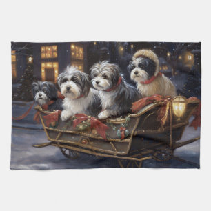 Havanese Christmas Festive Season Tea Towel