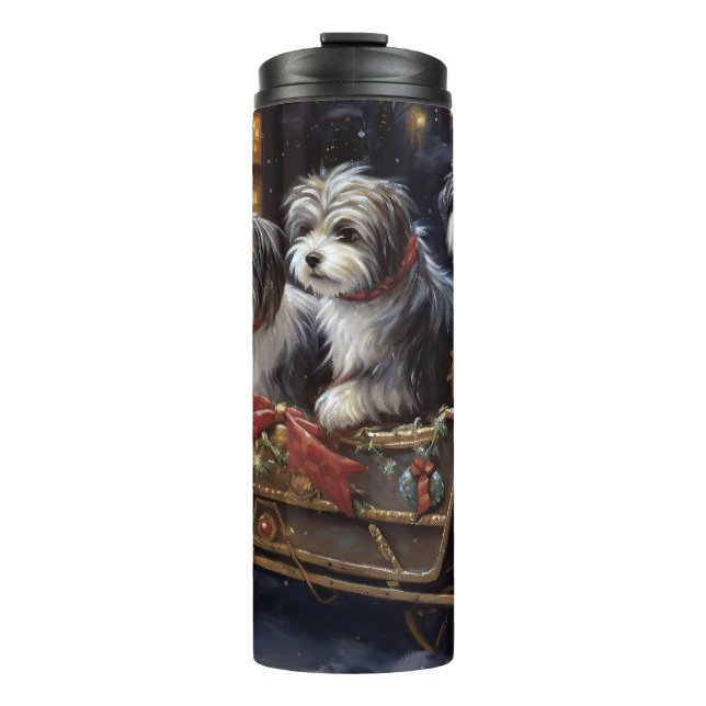 Havanese Christmas Festive Season  Thermal Tumbler (Front)