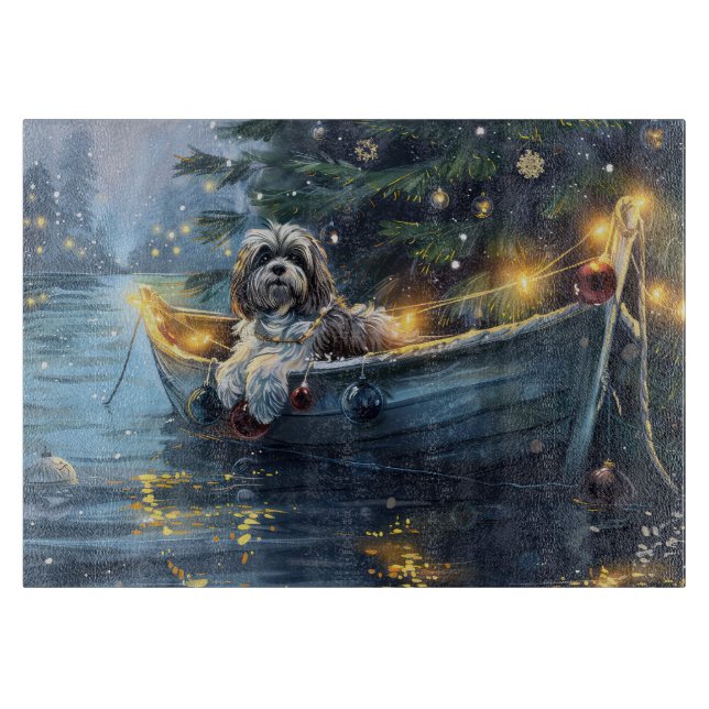 Havanese Christmas Festive Voyage Cutting Board (Front)