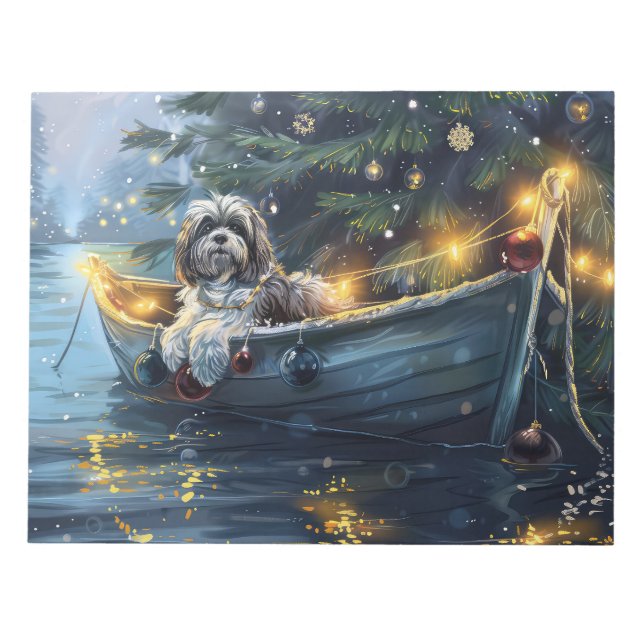 Havanese Christmas Festive Voyage Notepad (Front)