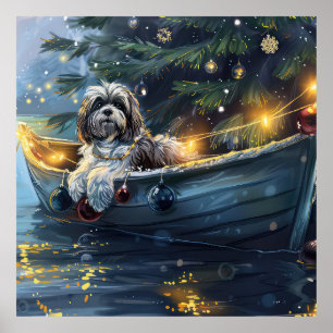 Havanese Christmas Festive Voyage Poster