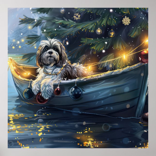 Havanese Christmas Festive Voyage Poster (Front)