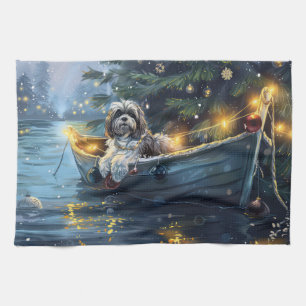 Havanese Christmas Festive Voyage Tea Towel