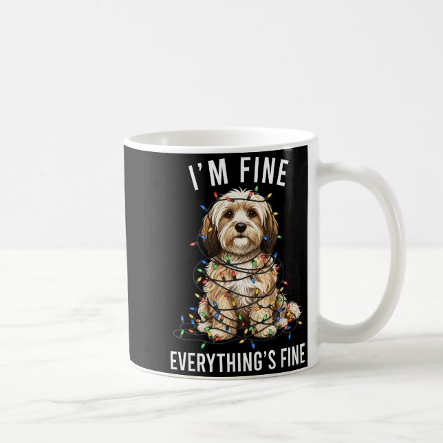 Havanese Christmas I'm Fine Everything Is Fine  Coffee Mug (Right)