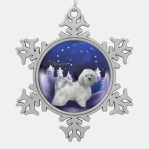 Havanese Christmas Snowflake Pewter Christmas Ornament