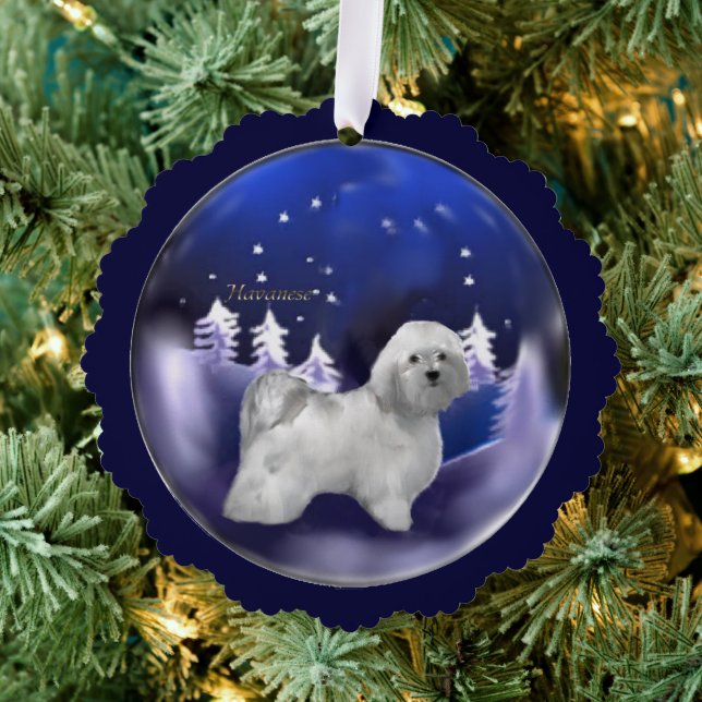 Havanese Christmas Tree Decoration Card (Insitu (Tree))