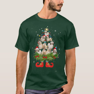 Havanese Christmas Tree Lights Cute Santa Hat Dog  T-Shirt