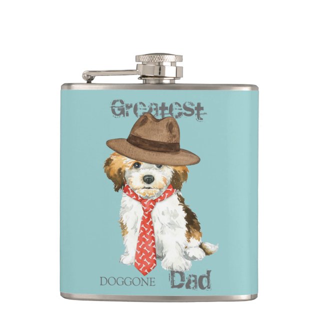 Havanese Dad Hip Flask (Front)