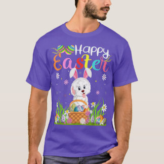 Havanese Dog Bunny Egg Hunting Funny Havanese Happ T-Shirt