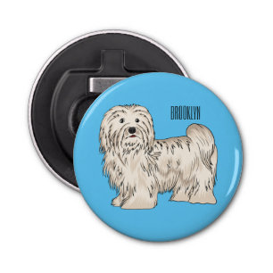 Havanese dog cartoon illustration bottle opener