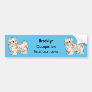 Havanese dog cartoon illustration bumper sticker