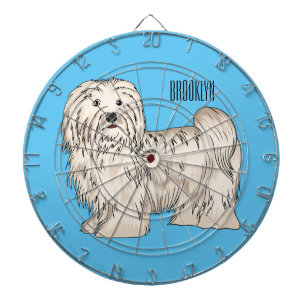 Havanese dog cartoon illustration dartboard