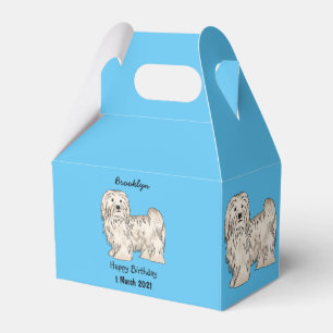Havanese dog cartoon illustration favour box
