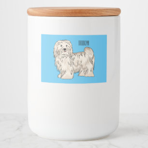 Havanese dog cartoon illustration food label