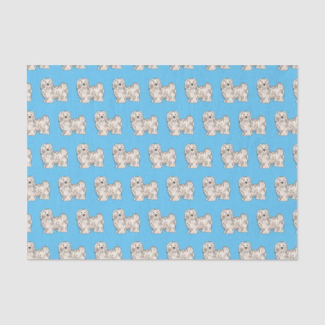 Havanese dog cartoon illustration tissue paper (Front)