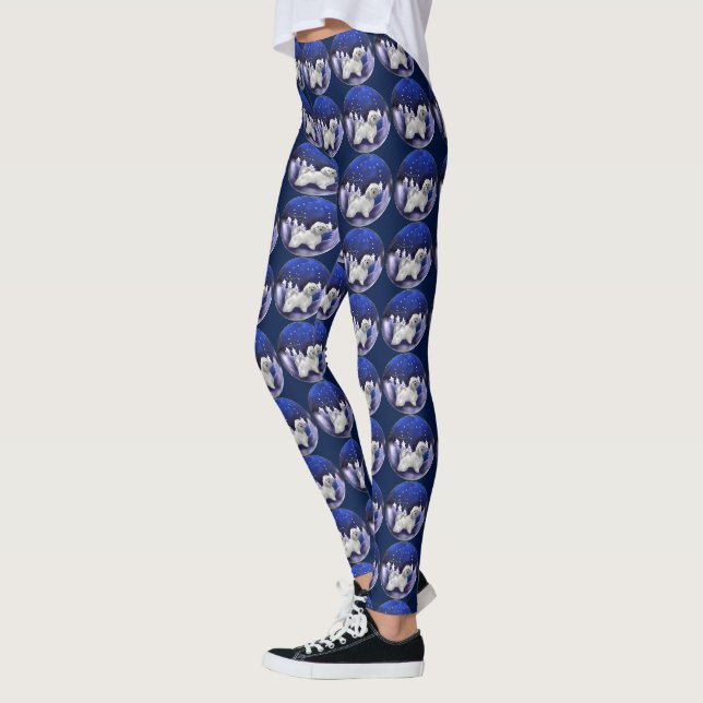 Havanese Dog Christmas  Leggings (Left)