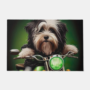 Havanese Dog Driving Bike St. Patrick's Day Doormat