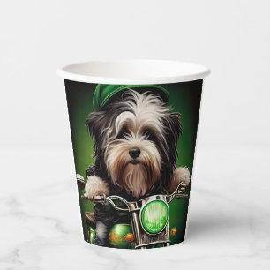 Havanese Dog Driving Bike St. Patrick's Day Paper Cups