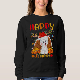 Havanese Dog Happy Havanese Hellothanksmas Sweatshirt