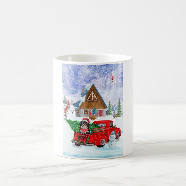 Havanese Dog In Christmas Delivery Truck Snow  Coffee Mug (Center)