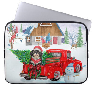 Havanese Dog In Christmas Delivery Truck Snow Laptop Sleeve