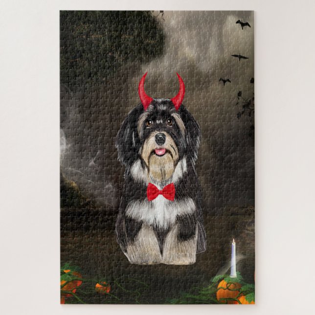 Havanese Dog in Halloween Costume Jigsaw Puzzle (Vertical)