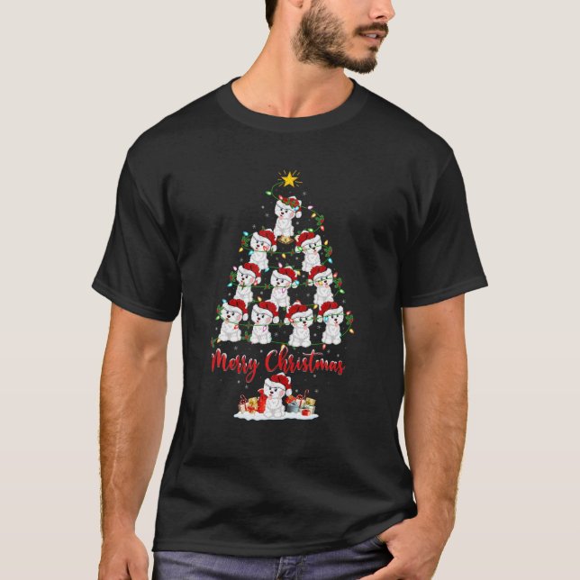 Havanese Dog Lover Matching Santa Havanese Christm T-Shirt (Front)