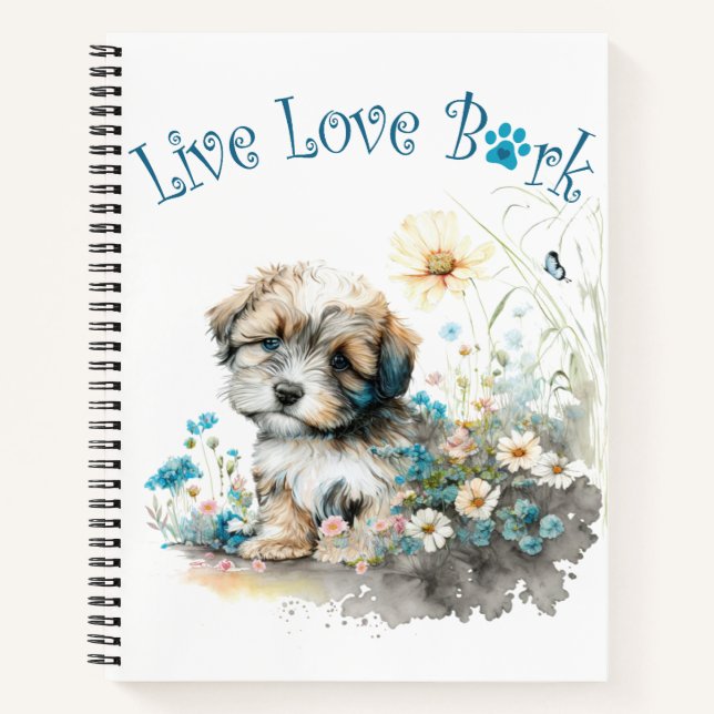 Havanese Dog Mum Floral Notebook (Front)