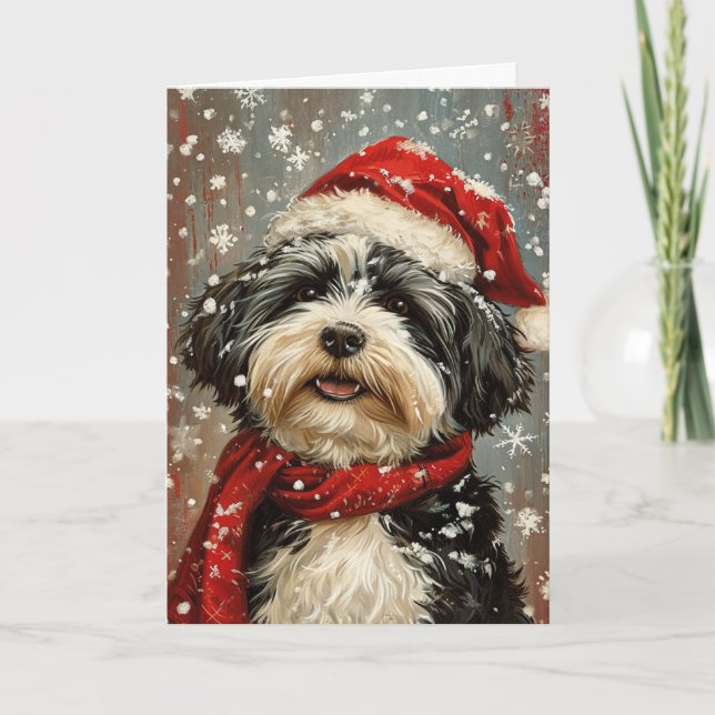 Havanese dog Personalised Christmas  Holiday Card (Front)