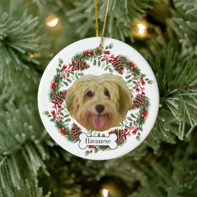 havanese dog Personalised Pet Ornament (Tree)