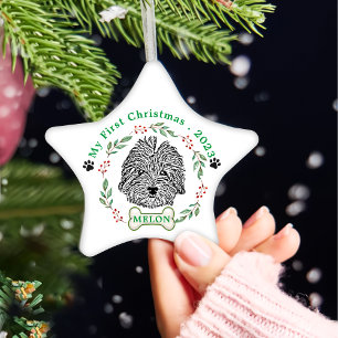 Havanese Dog Personalized Hand Drawing Ceramic Tree Decoration