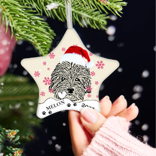 Havanese Dog Personalized Hand Drawing Ceramic Tree Decoration
